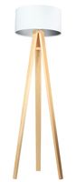 Lampa stojąca HOME 40 biała/srebrna/sosna