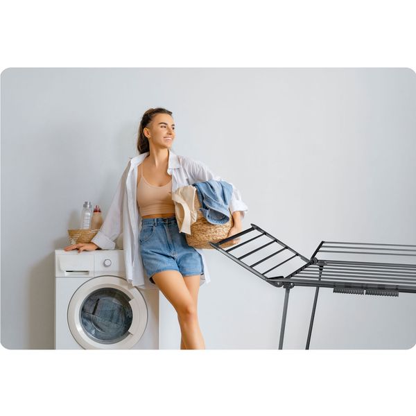 Suszarka na pranie stojąca rozkładana Lina 22 mb czarna zdjęcie 10
