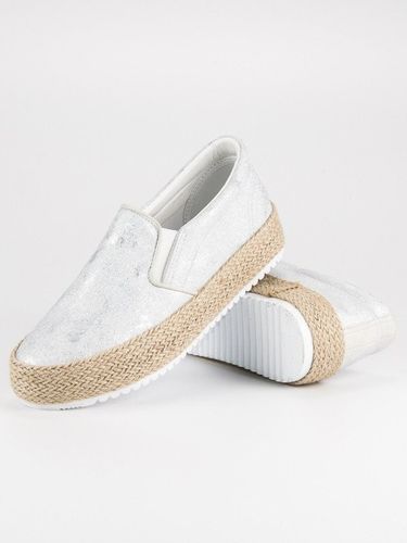 SREBRNE ESPADRYLE NA PLATFORMIE Rozmiar - 38 na Arena.pl