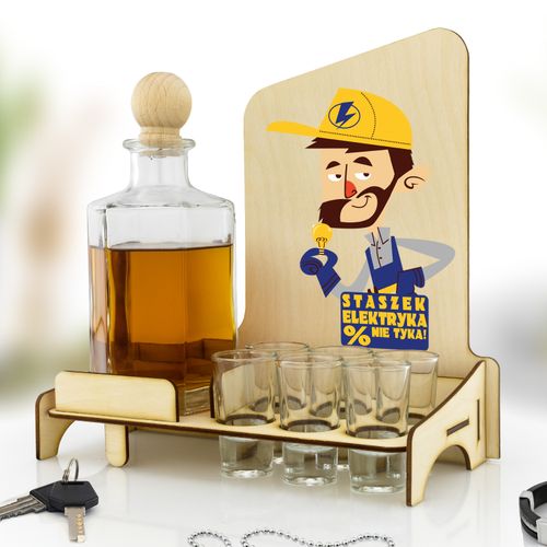 Zestaw KARAFKA  i kieliszki śmieszny prezent dla elektryka na Arena.pl
