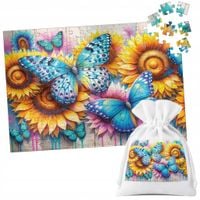 PUZZLE TRADYCYJNE - MOTYL MOTYLE ROBAK SKRZYDŁA WIOSNA KWIATY - 70 el
