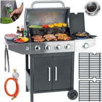Grill gazowy ogrodowy żeliwny ruszt z pokrywą 4+1 palniki Berdsen BD-897