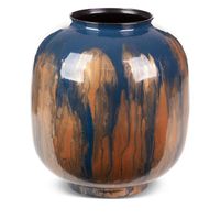 Wazon dekoracyjny żelazo KAJA 30X30X34 niebieski+złoty