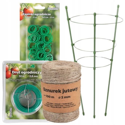 PODPORA PIERŚCIENIOWA DO ROŚLIN 45cm SZNUREK ZAPINKI DRUCIK ZESTAW na Arena.pl