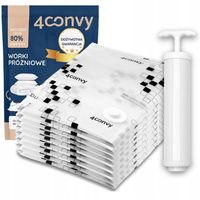 4CONVY 8x worki próżniowe na ubrania 60x80 odzież wielorazowe+POMPKA gratis