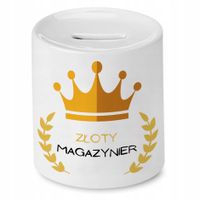 Skarbonka Dla Magazyniera Złoty Magazynier Prezent Z Nadrukiem Ze Zdjęciem