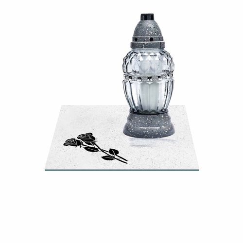 SZKLANA PODSTAWKA POD ZNICZE Z DEDYKACJĄ 25x25cm 493e na Arena.pl