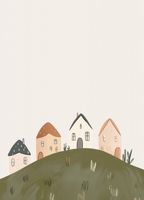 Plakat 13x18cm Wzory dla Dzieci, Dziewczynki i Chłopca - Domki