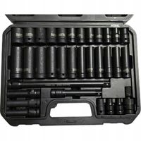 Zestaw nasadek udarowych 1/2” 8–22 mm Cr-Mo długie krótkie 33 el.