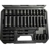 Zestaw nasadek udarowych 1/2” 8–22 mm Cr-Mo długie krótkie 33 el.