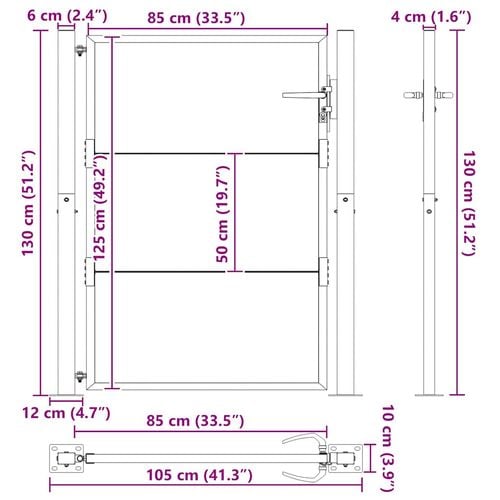 Furtka ogrodowa, 105x130 cm, stal kortenowska na Arena.pl