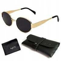 bigEYE OKULARY POLARYZACYJNE PREMIUM DAMSKIE MODNE OWALNE METALOWE ZESTAW