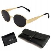 bigEYE OKULARY POLARYZACYJNE PREMIUM DAMSKIE MODNE OWALNE METALOWE ZESTAW