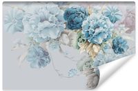 Fototapeta Do Sypialni PIWONIE Peonie Kwiaty Styl Retro 270cm x 180cm