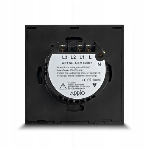 DOTYKOWY WŁĄCZNIK WYŁĄCZNIK ŚWIATŁA SZKLANY PODWÓJNY LED WiFi Tuya na Arena.pl