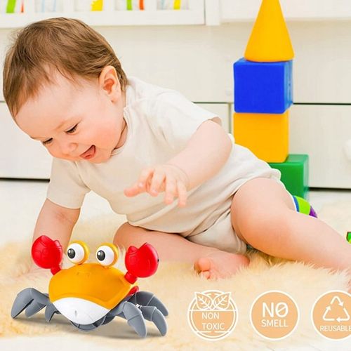 KRAB INTERAKTYWNY PEŁZAJĄCY UCIEKAJĄCY DŹWIĘK muzyka gra czujnik + BATERIE na Arena.pl