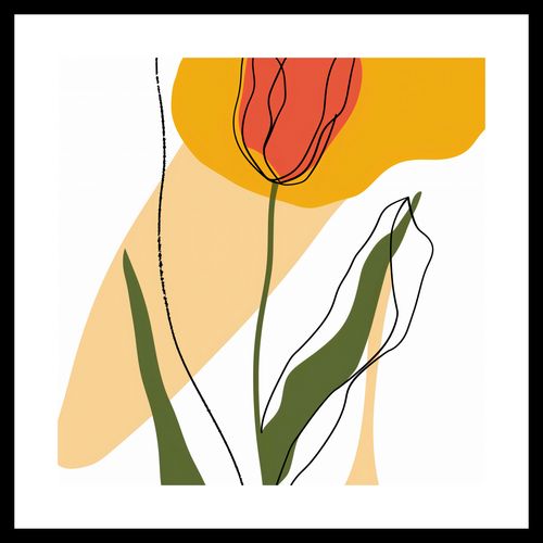 Plakat 30x30cm Przerysowany Tulipan na Arena.pl