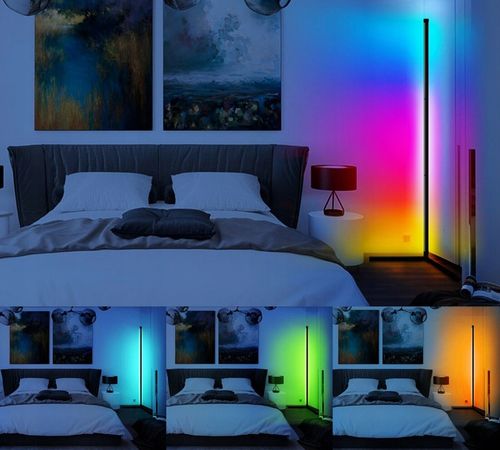 LAMPA NAROŻNA PODŁOGOWA STOJĄCA LED RGB PILOT APKA na Arena.pl