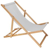Leżak drewniany ogrodowy z 3-stopniową regulacją składany plażowy jasnoszary