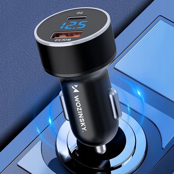 WOZINSKY ŁADOWARKA SAMOCHODOWA USB-A USB-C DWA PORTY UNIWERSALNA MOCNA 36W zdjęcie 6