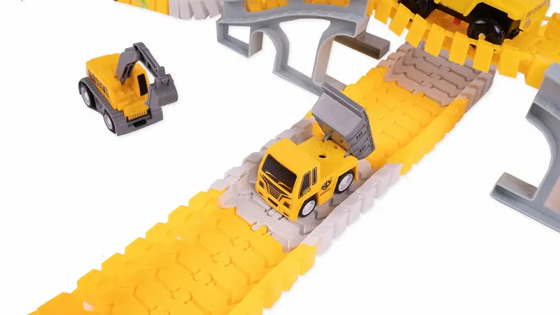 Kolejka Tor Samochodowy Auta Budowlane 255 elementów zdjęcie 7