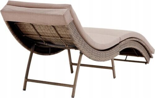 Leżak Ogrodowy Składany RATTANOWY z Poduszką na Arena.pl