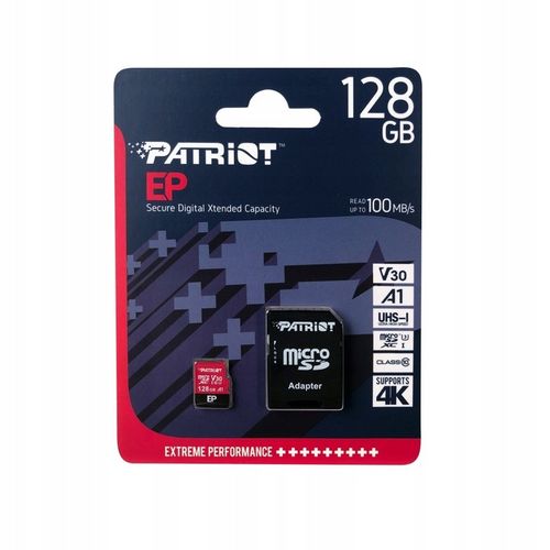 PATRIOT EP 128 GB micro SD XC CL10 UHS U3 A1 V30 na Arena.pl