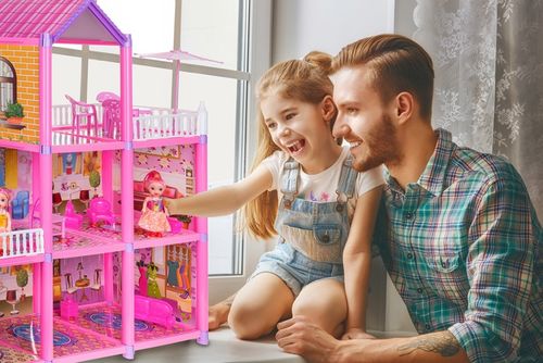 Domek dla Lalek 2 Laleczki 3 Piętra Mebelki Do Zestawu Dla Dzieci Akcesoria na Arena.pl