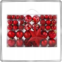 ZESTAW BOMBKI CHOINKOWE PLASTIKOWE CHOINKĘ CZERWONE NIETŁUKĄCE ŚWIĄTECZNE