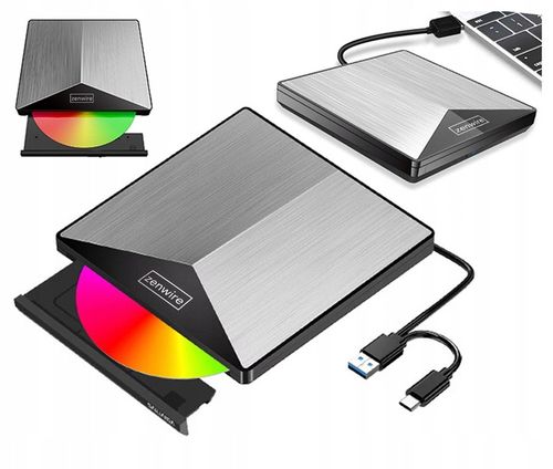Zewnętrzny Napęd Odtwarzacz DVD CD USB-C 3.0 Nagrywarka do Laptopa Komputer na Arena.pl