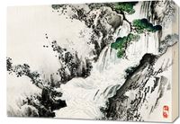 Obraz 70x50cm Waterfall, Kōno Bairei Japoński Vintage do Salonu