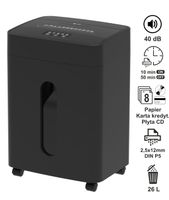 Ultra cicha 40 dB niszczarka PROEASY PCB-3508Q (P5) 2,5 x 12 mm