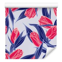 Tapeta do jadalni kwiaty tulipany liście rośliny