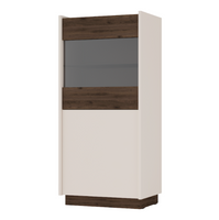 Witryna Niska 2 Drzwi Piaskowy Beż + Orzech Okapi 60 cm KORTIS LP