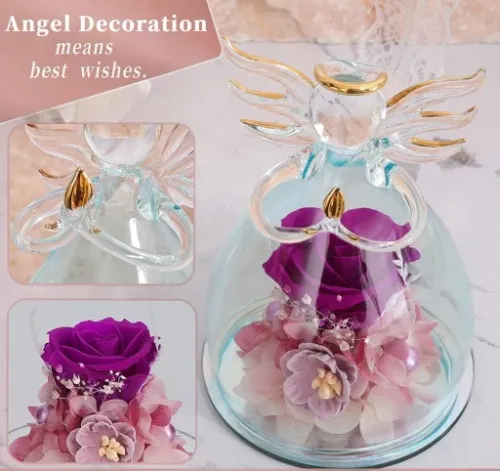 Wieczna Róża w Szkle Świecąca LED Prezent na Dzień Babci Walentynki Kobiety na Arena.pl