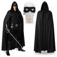 Przebranie Zorro peleryna czarna i maska