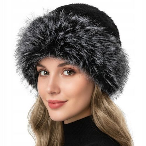 CZAPKA DAMSKA ZIMOWA MODNA ELEGANCKA CIEPŁA SZTUCZNE FUTERKO na Arena.pl