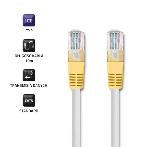 Qoltec Kabel Patchcord UTP | CAT5 | 10m zdjęcie 4