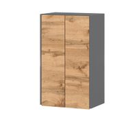 szafka kuchenna górna modułowa bella bezuchwytowa 60cm szara mat dąb wotan