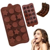 Forma mata silikonowa do czekoladek pralinek lodu żelek serca, gwiazdki