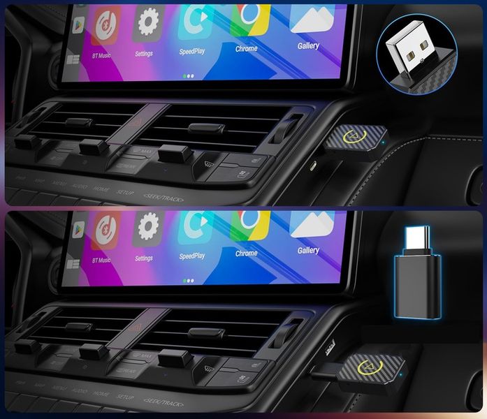 BEZPRZEWODOWY ADAPTER ANDROID AUTO CARPLAY 2 W 1 PLUG AND PLAY MINI zdjęcie 8