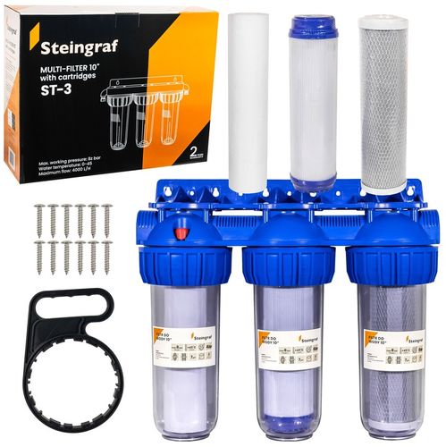 FILTR DO WODY WSTĘPNY KORPUS OBUDOWA FI 1'' GW 3-STOPNIOWY + WKŁADY na Arena.pl