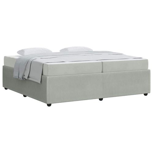 Rama łóżka z materacem Jasnoszary 200 x 200 cm Aksamit na Arena.pl