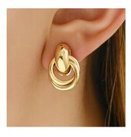 KLIPSY DO USZÓW ZŁOTE CODZIENNE KOŁA ZAPLATANE