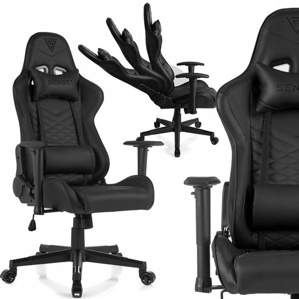 Fotel Gamingowy Biurowy Ekoskóra Regulowany Sense7 zdjęcie 9