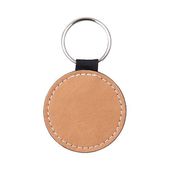Brelok skórzany do sublimacji - brązowe kółko