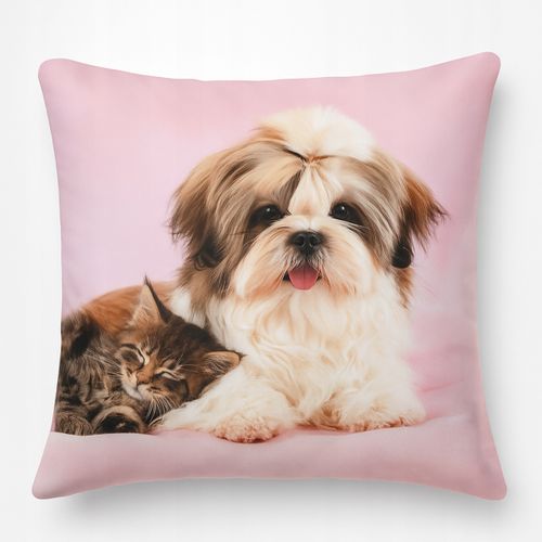 Poszewka Dekoracyjna 45x45 Zwierzęta Koty Psy - Miękka, Welurowa WZORY na Arena.pl