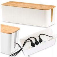 ORGANIZER NA KABLE POJEMNIK PUDEŁKO LISTWE KABLI PRZEWODY DREWNIANA