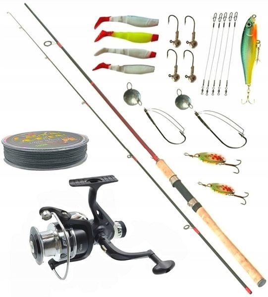 Zestaw Spinningowy 2,4m kołowrotek wędka zdjęcie 1
