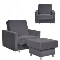 Fotel rozkładany Alicja z podnóżkiem do spania z pojemnikiem Family Meble